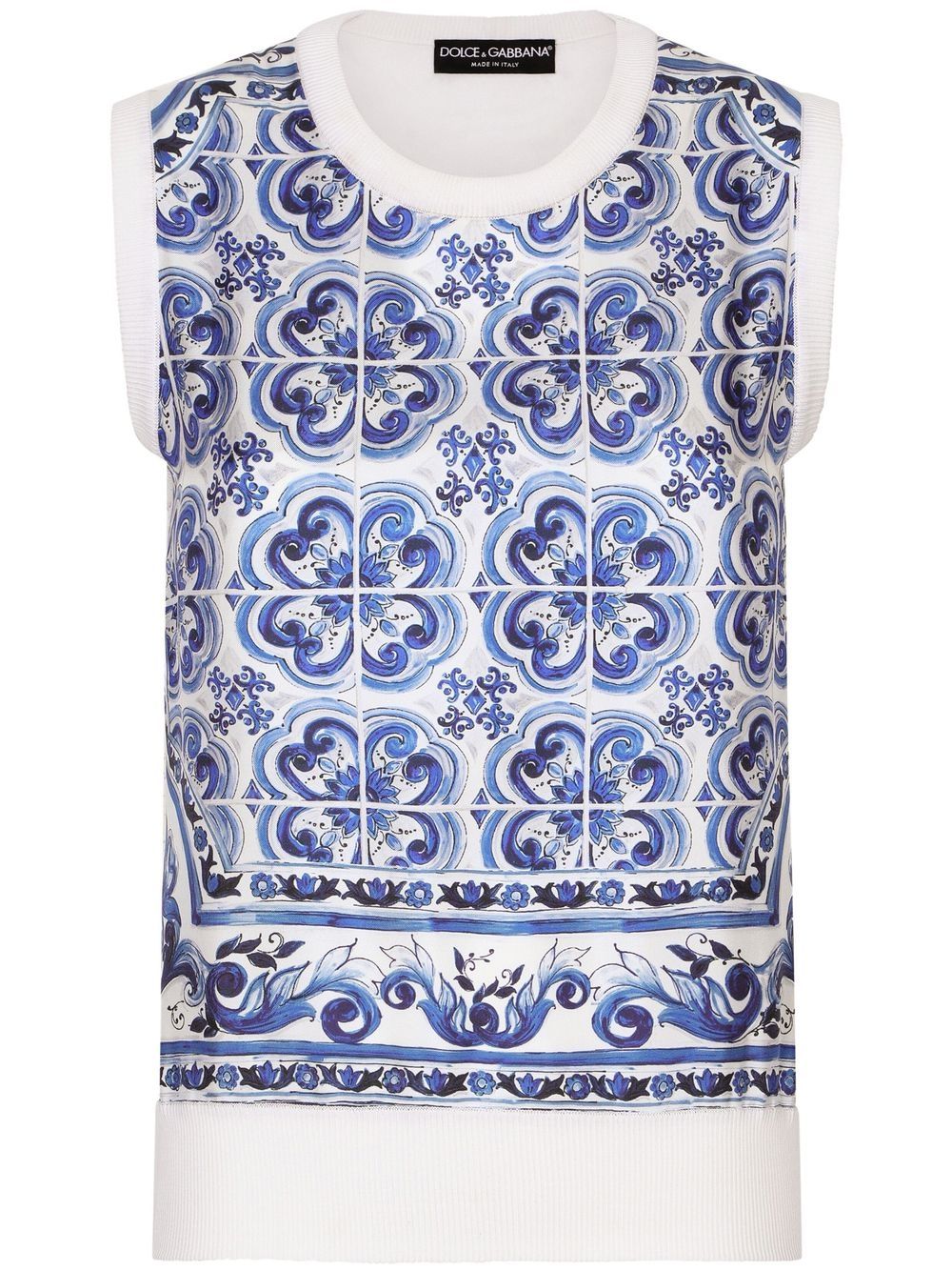 Dolce & Gabbana DOLCE & GABBANA- Silk Top With Maiolica Print