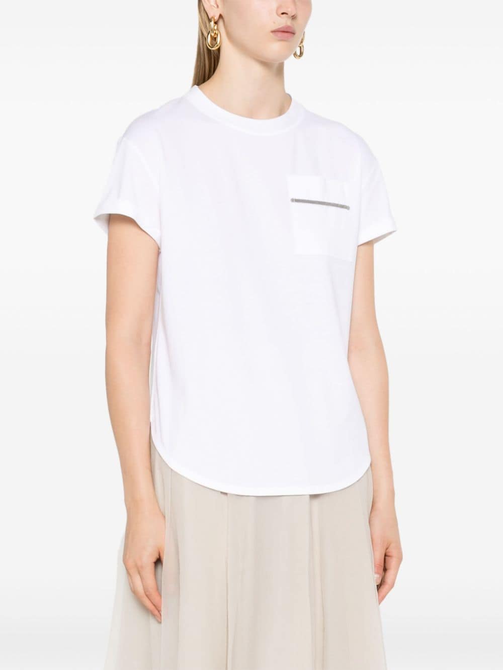 Brunello Cucinelli BRUNELLO CUCINELLI- Cotton T-shirt With Pocket