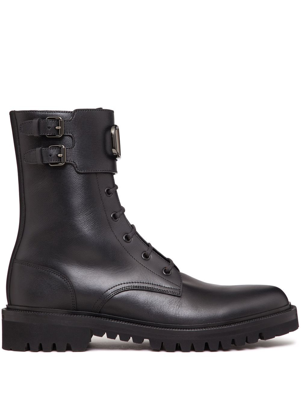 VALENTINO GARAVANI VALENTINO GARAVANI- Vlogo Singature Leather Combat Boots