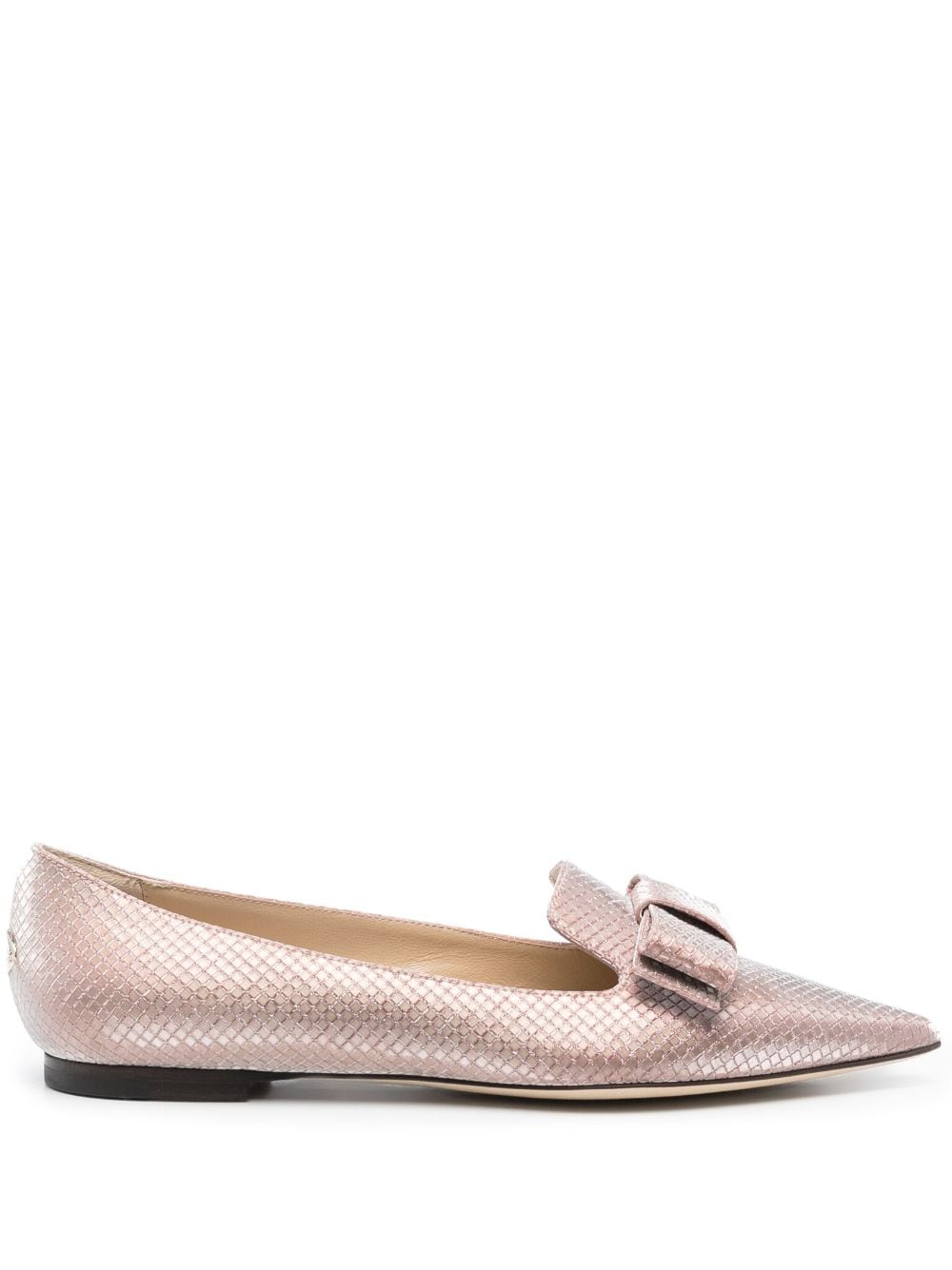 Jimmy Choo JIMMY CHOO- Gala Pointed-toe Leather Ballet Flats