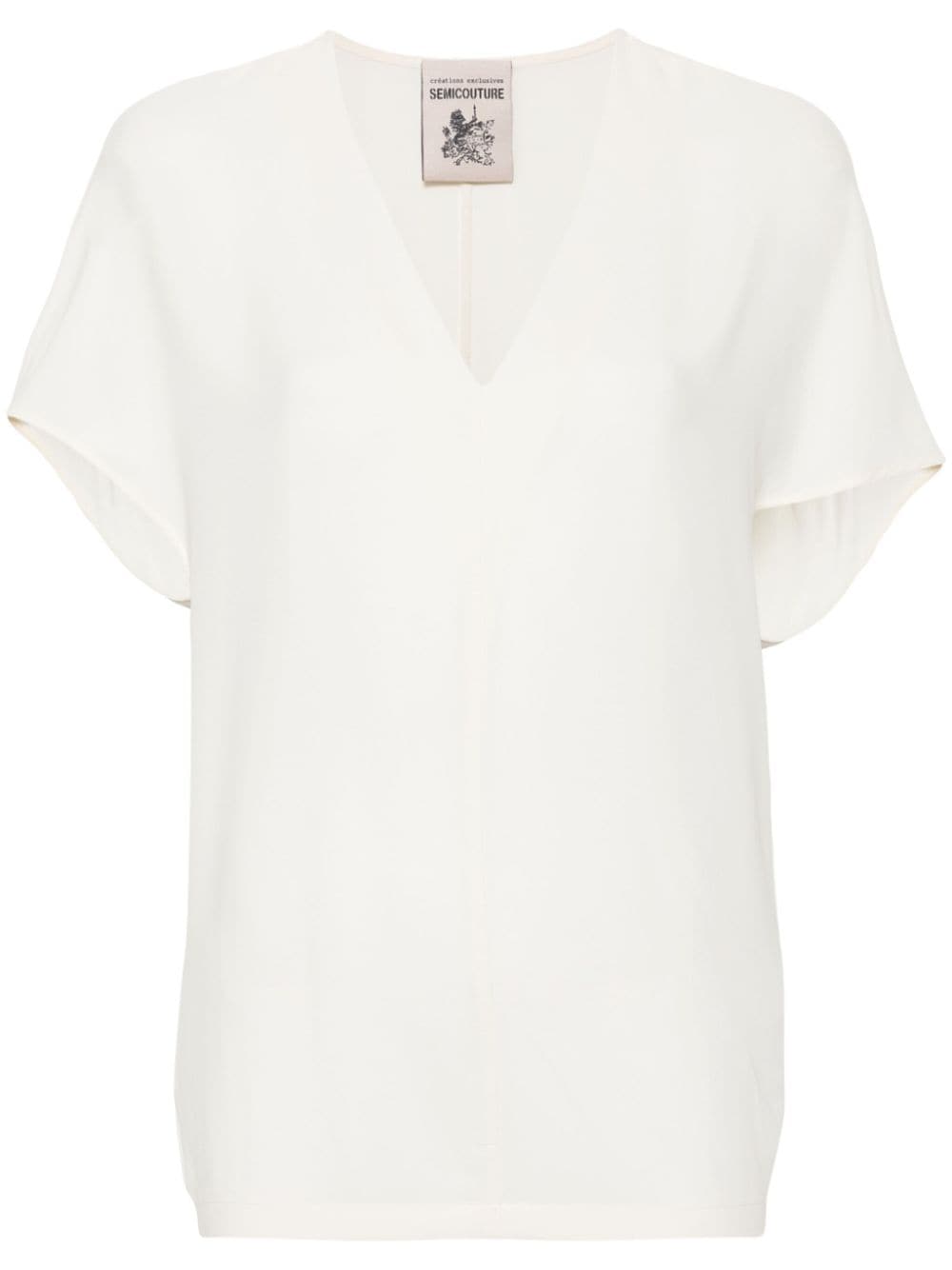 Semicouture SEMICOUTURE- Gabrielle Blouse With Kimono Short Sleeves