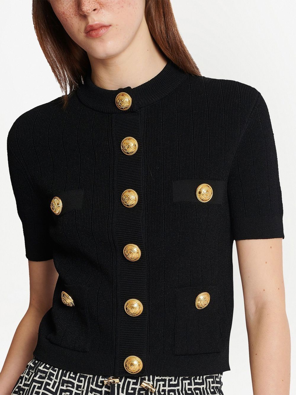 Balmain BALMAIN- Buttoned Cropped Cardigan