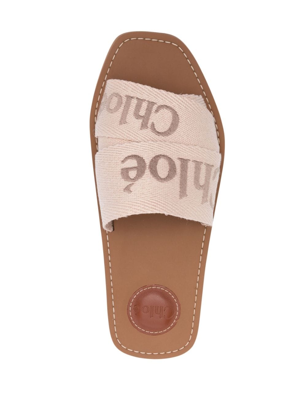 Chloé CHLOÉ- Woody Canvas And Leather Flat Sandals