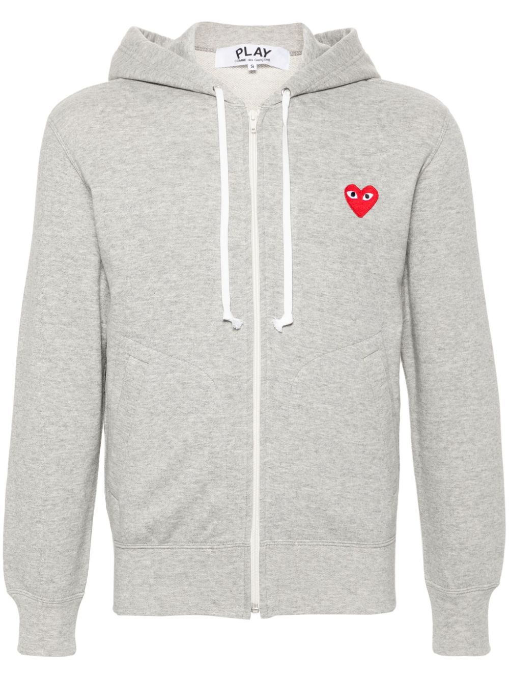 Comme Des Garçons Play COMME DES GARCONS PLAY- Logo Zipped Cotton Hoodie