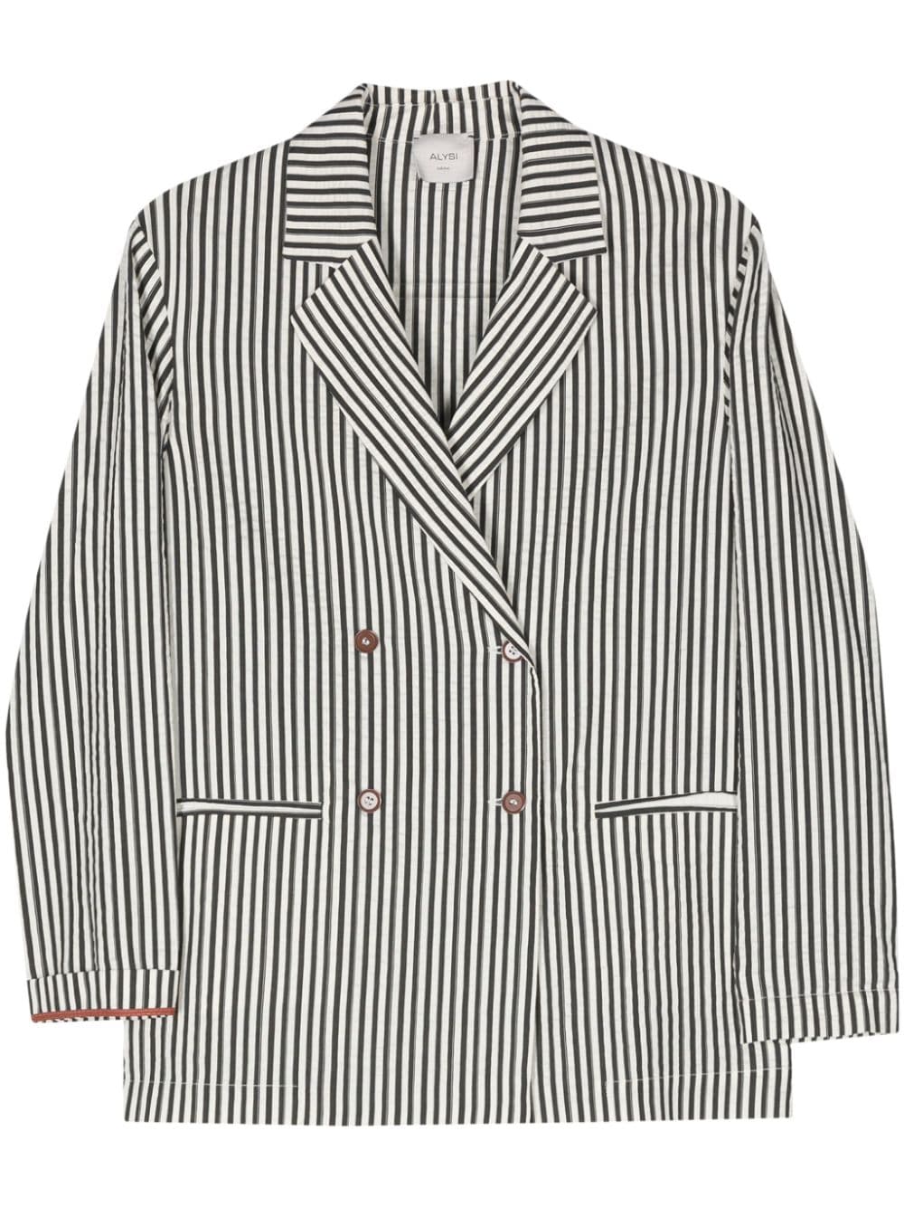 Alysi ALYSI- Striped Double-breasted Jacket
