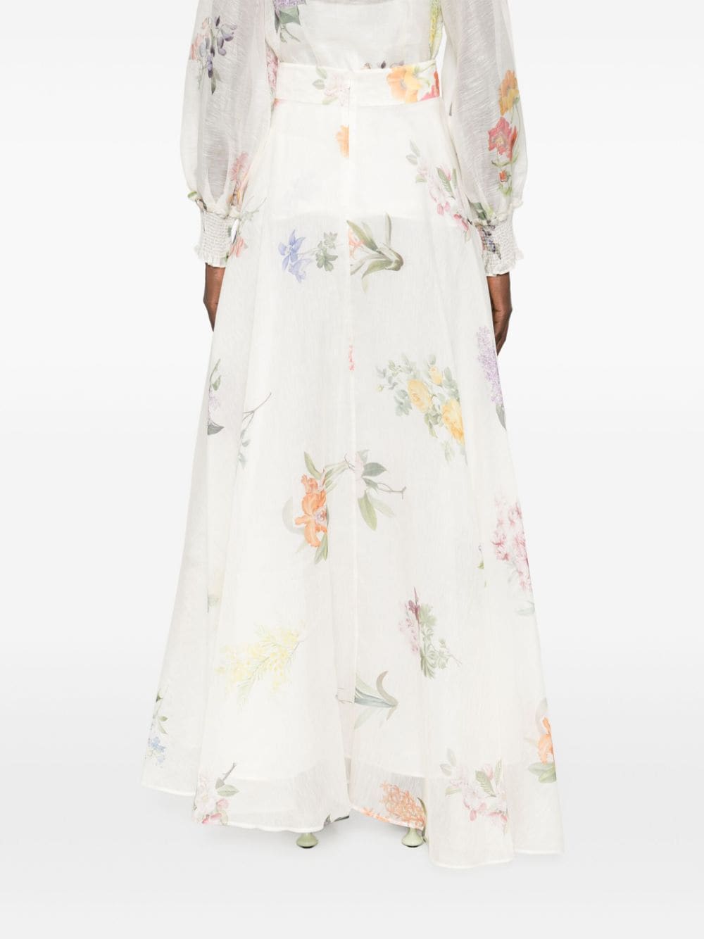 Zimmermann ZIMMERMANN- Floral Print Linen And Silk Blend Maxi Skirt