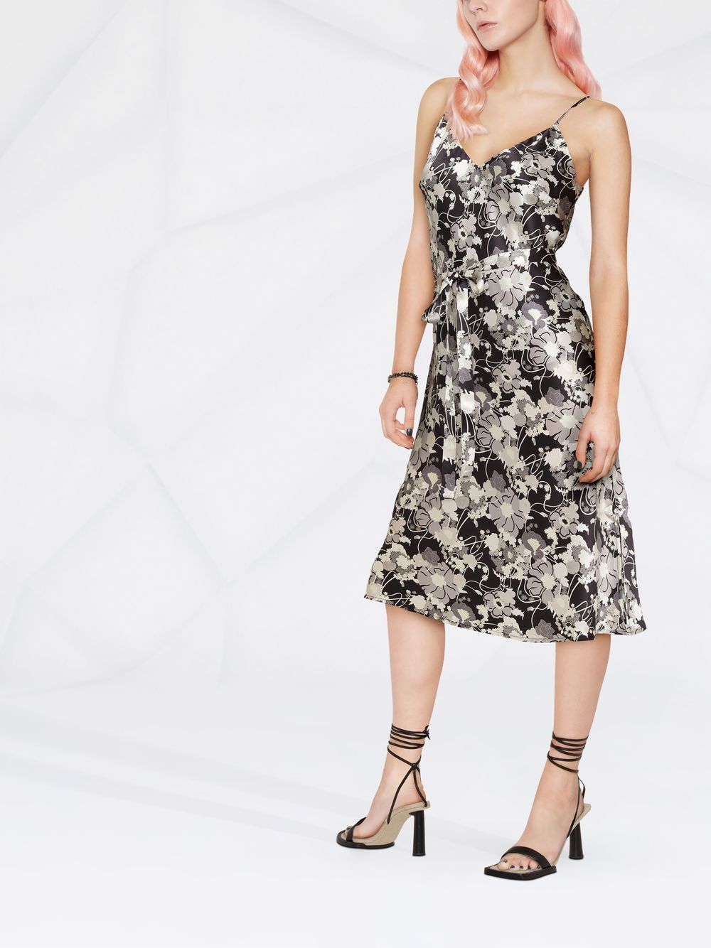 Goldhawk GOLDHAWK- Silk Floral Print Midi Dress