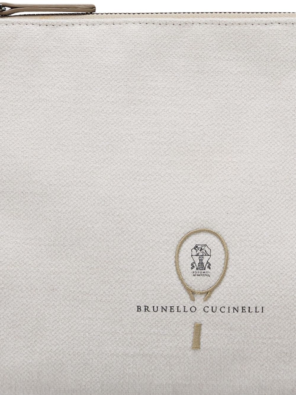 Brunello Cucinelli BRUNELLO CUCINELLI- Pochette With Embroidered Tennis Logo