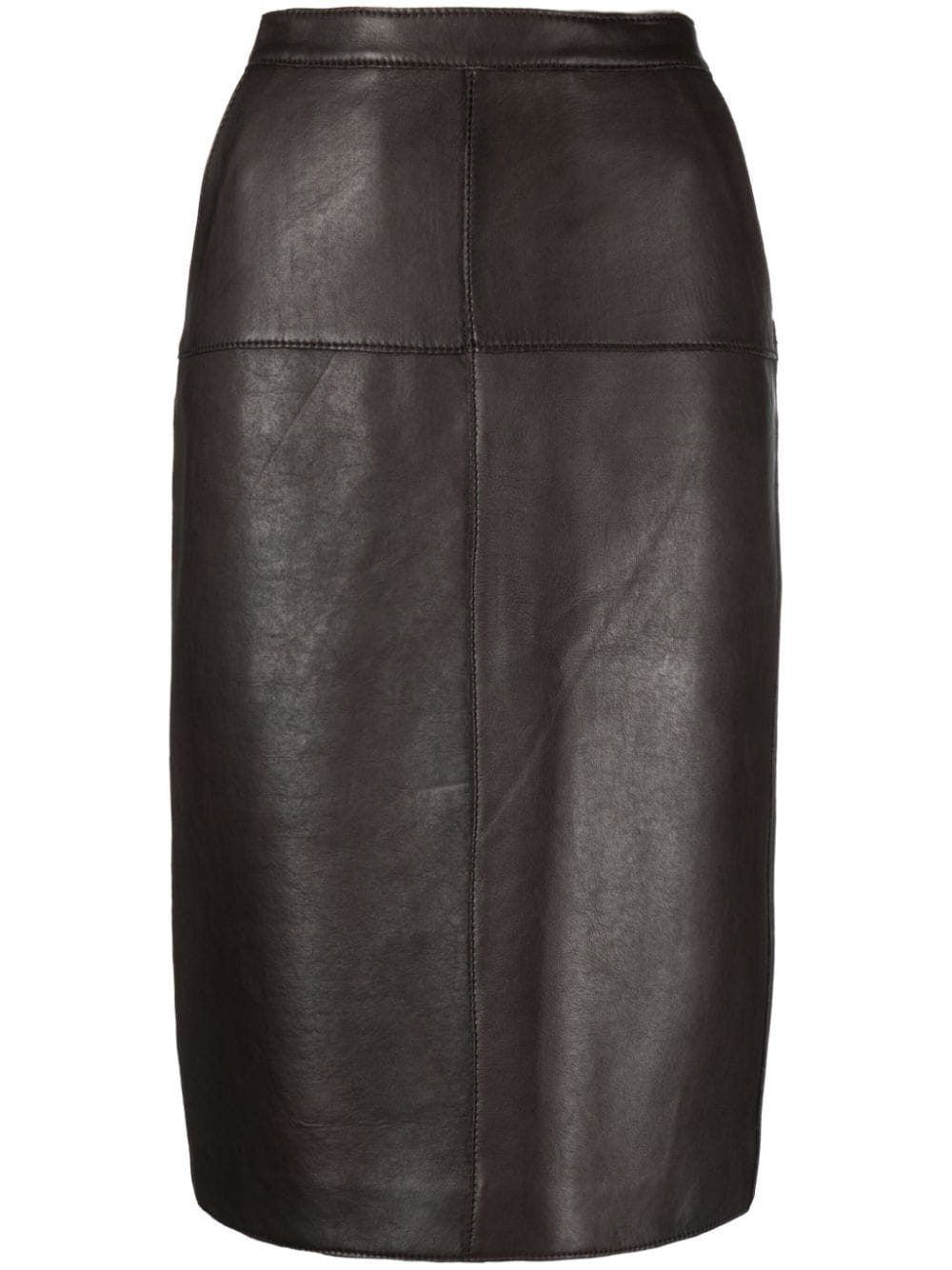 Parosh PAROSH- Leather Midi Skirt