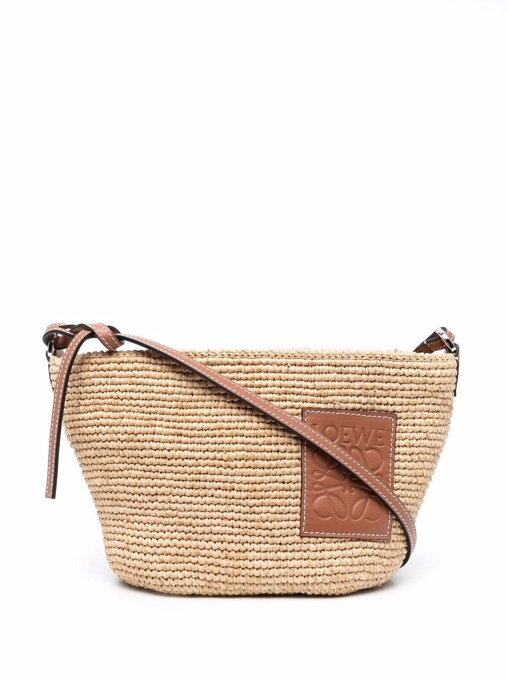 Loewe Paula's Ibiza LOEWE PAULA'S IBIZA- Slit Raffia And Leather Crossbody Bag