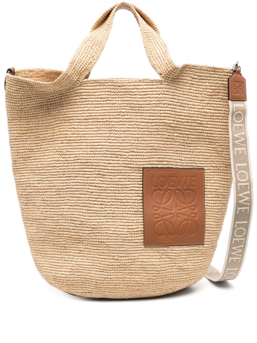 Loewe Paula's Ibiza LOEWE PAULA'S IBIZA- Slit Large Raffia And Leather Tote Bag