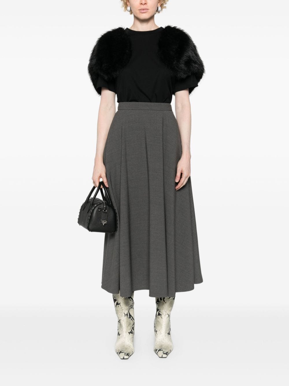 Valentino VALENTINO- Wool Midi Skirt