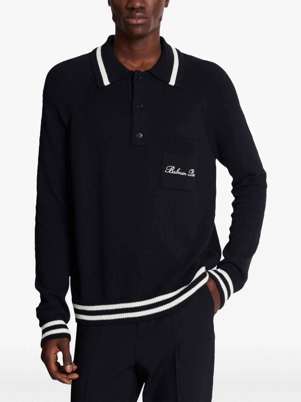 Balmain BALMAIN- Wool Polo Shirt With Logo