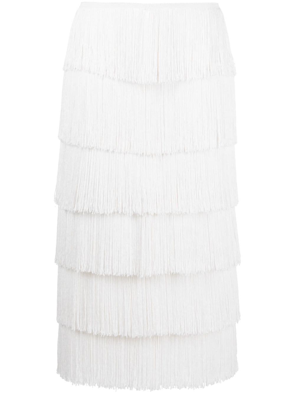 Norma Kamali NORMA KAMALI- Fringe Midi Skirt