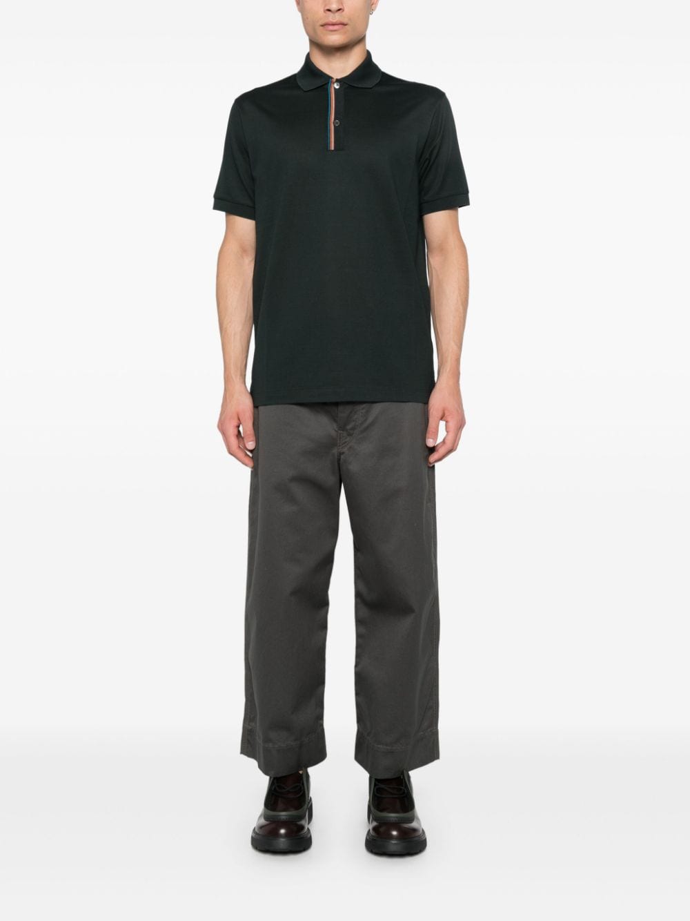 Paul Smith PAUL SMITH- Signature Stripe Cotton Polo Shirt