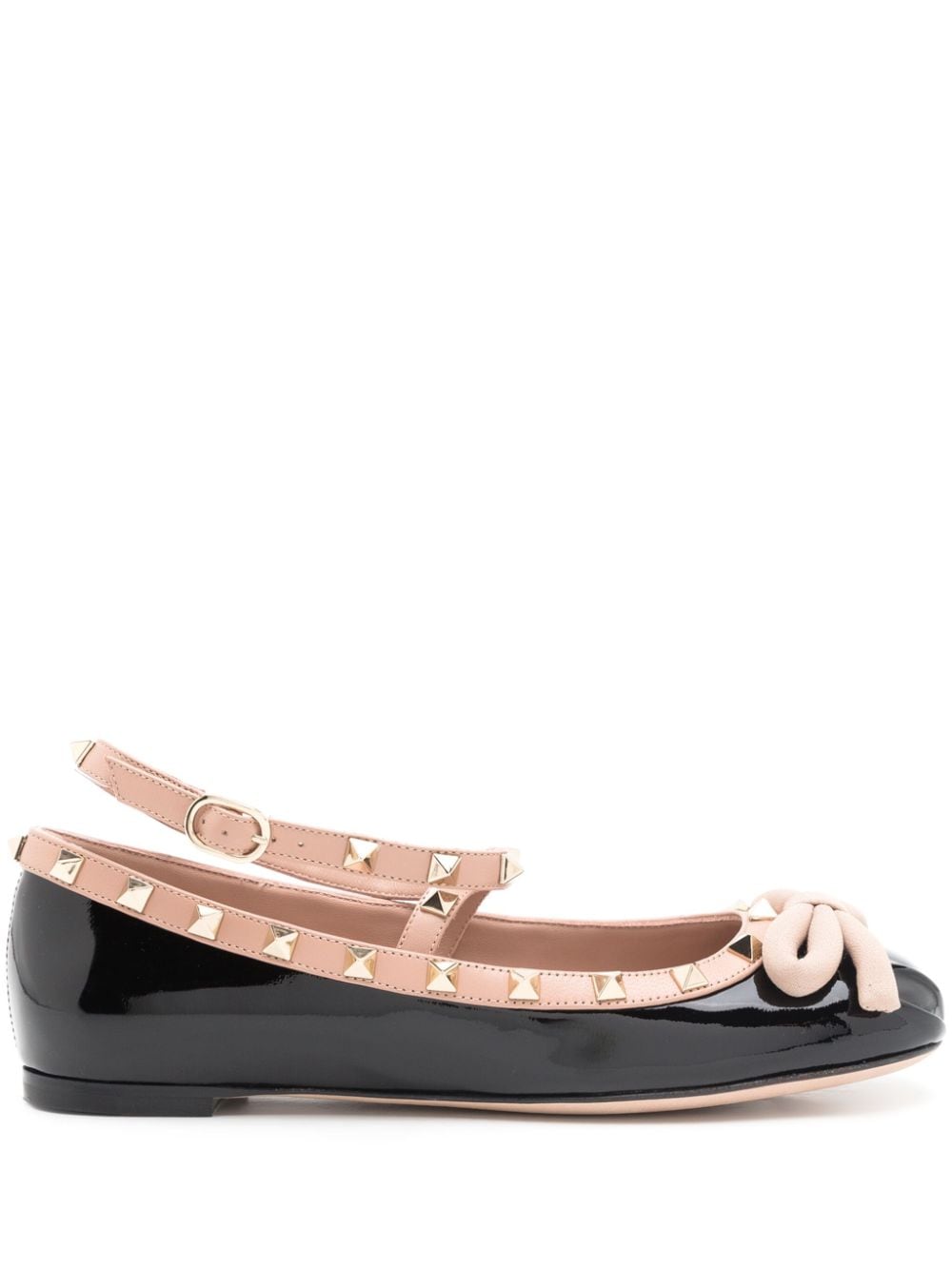 VALENTINO GARAVANI VALENTINO GARAVANI- Rockstud Patent Leather Ballet Flats