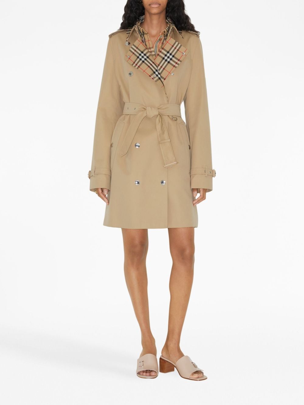 Burberry BURBERRY- Vintage Check Motiv Cotton Trench Coat