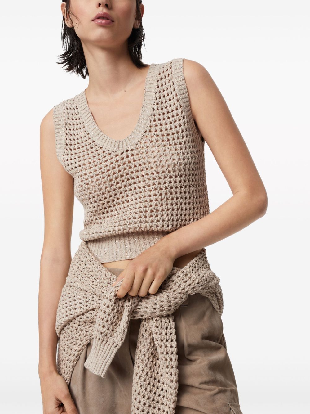 Brunello Cucinelli BRUNELLO CUCINELLI- Open Knit Cotton Top