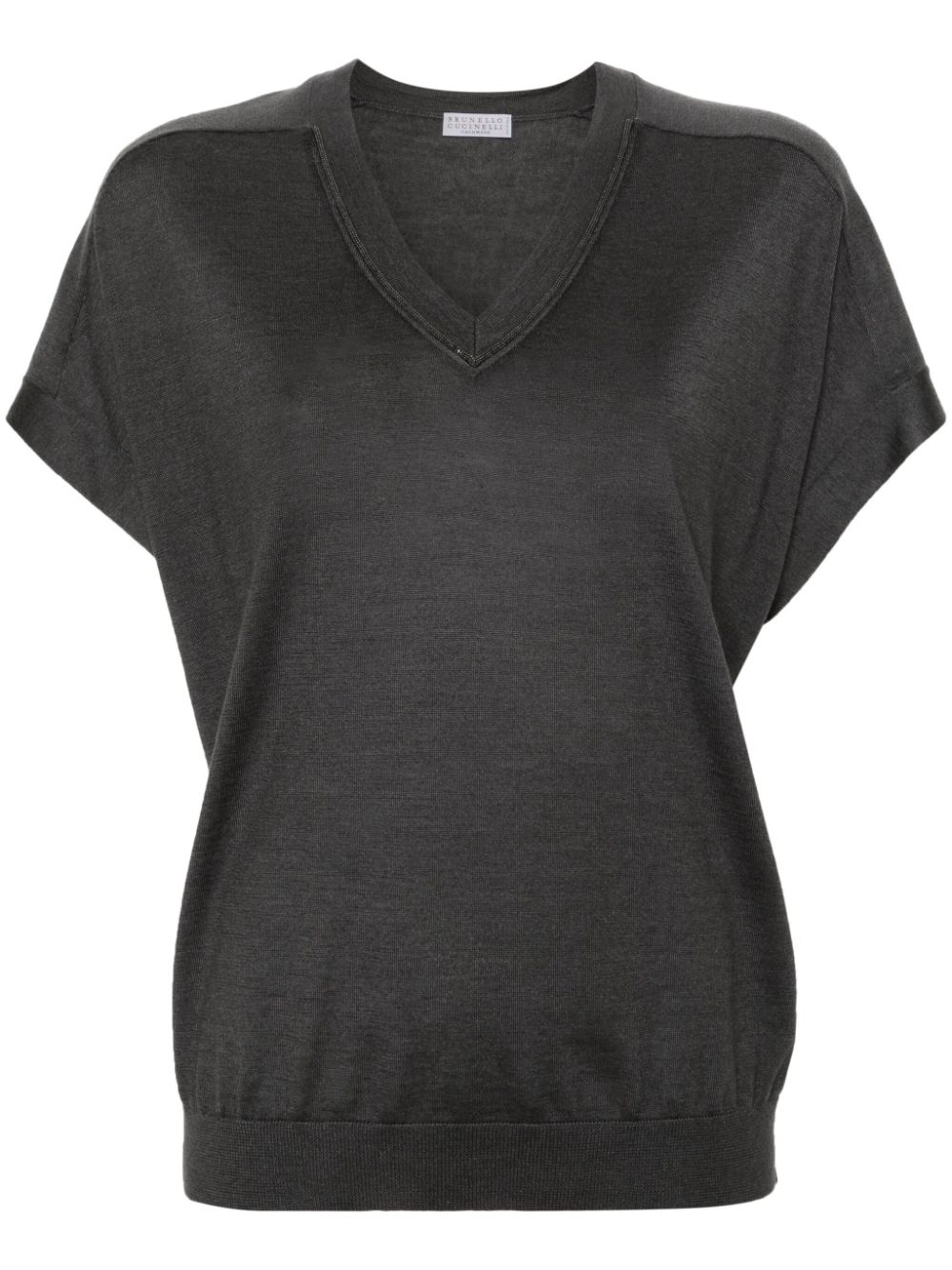 Brunello Cucinelli BRUNELLO CUCINELLI- Cashmere And Silk Blend V-necked Top