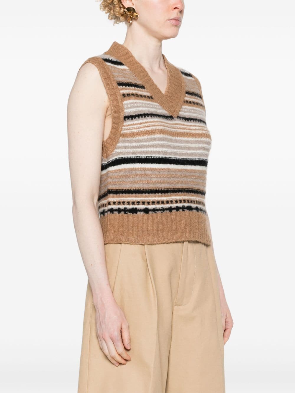 Ganni GANNI- Wool Striped Vest