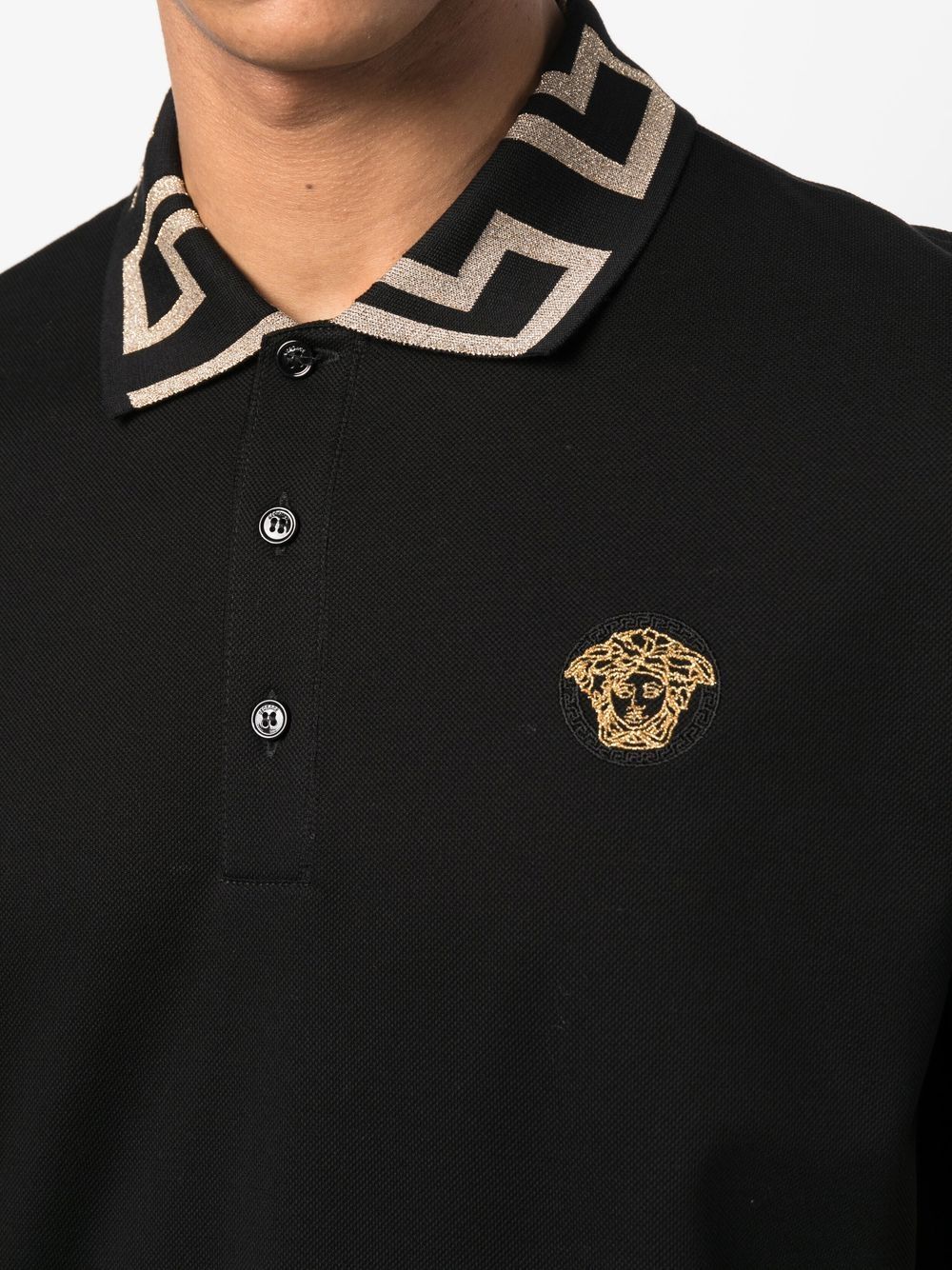 Versace VERSACE- Greca Organic Cotton Polo Shirt