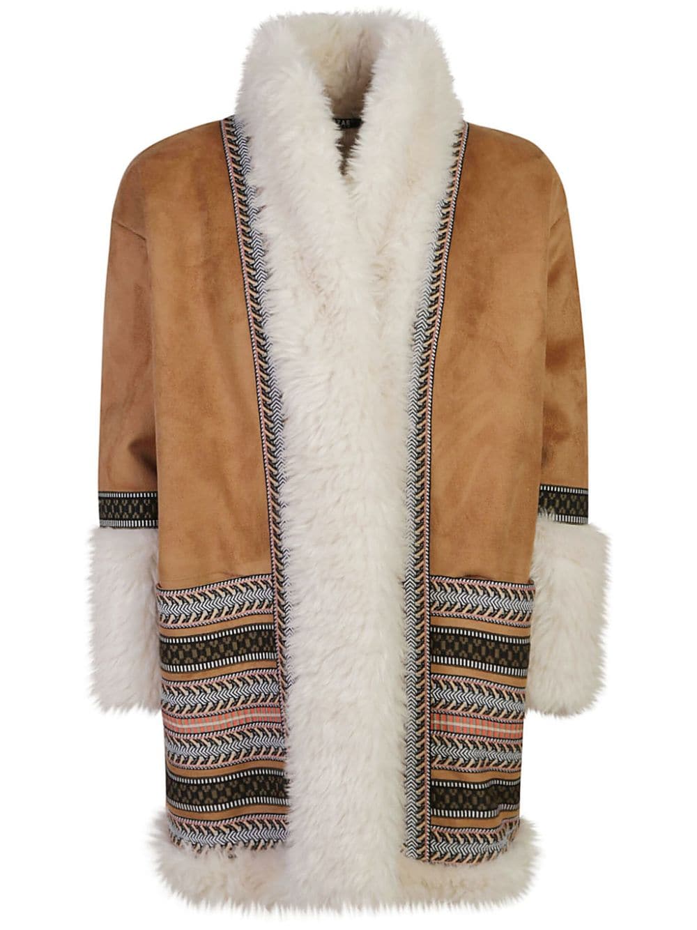  BAZAR DE LUXE- Faux Fur Detail Coat