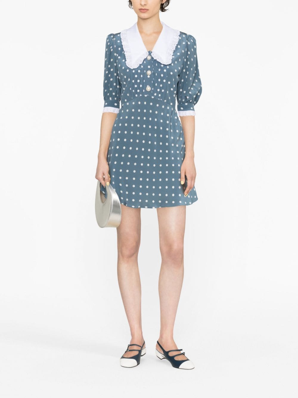 Alessandra Rich ALESSANDRA RICH- Polka Dot Silk Mini Dress