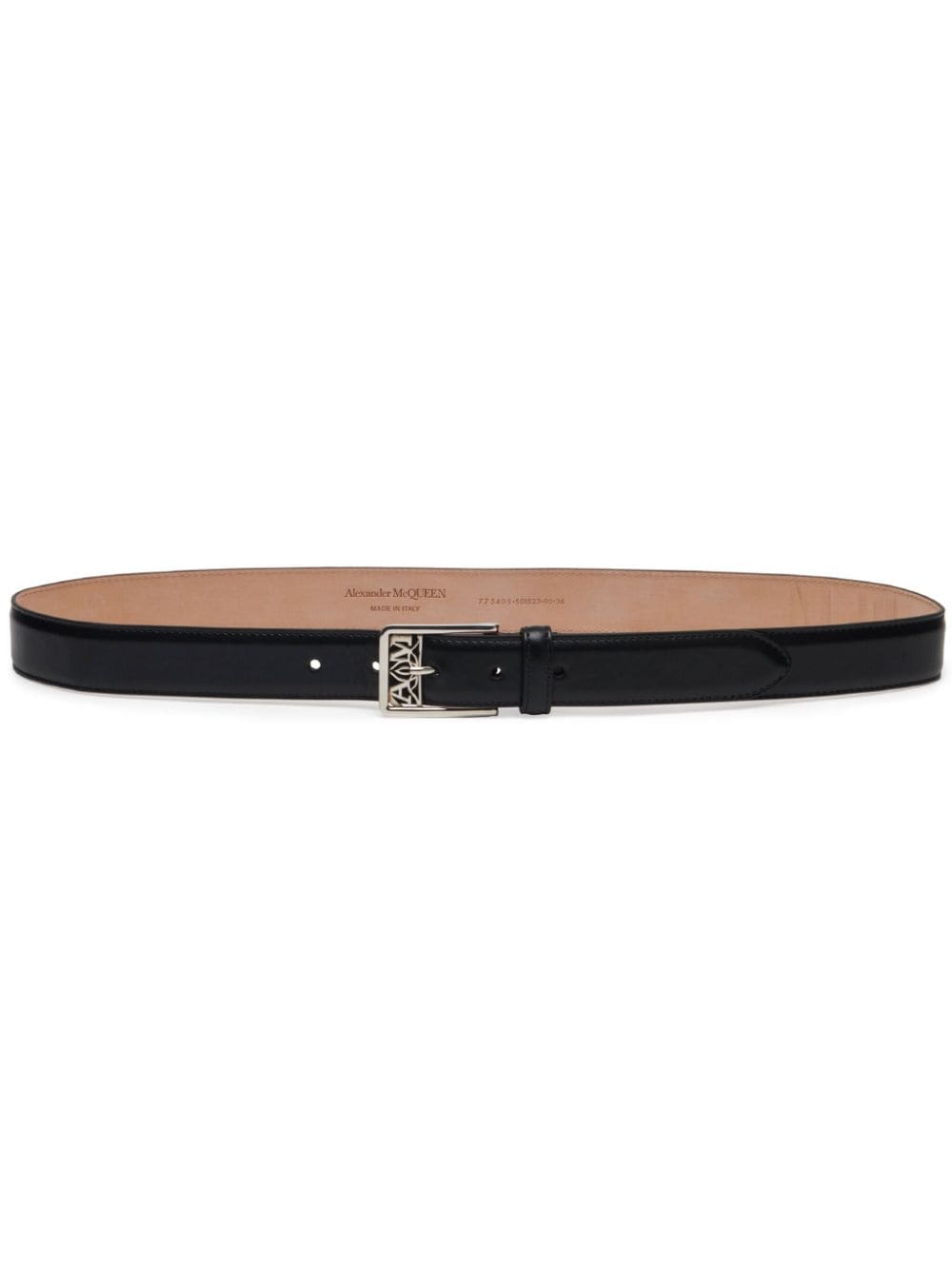 Alexander McQueen ALEXANDER MCQUEEN- Seal Buckle Leather Belt