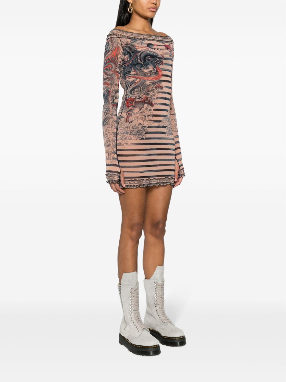 Jean Paul Gaultier JEAN PAUL GAULTIER- Tattoo Print Short Dress