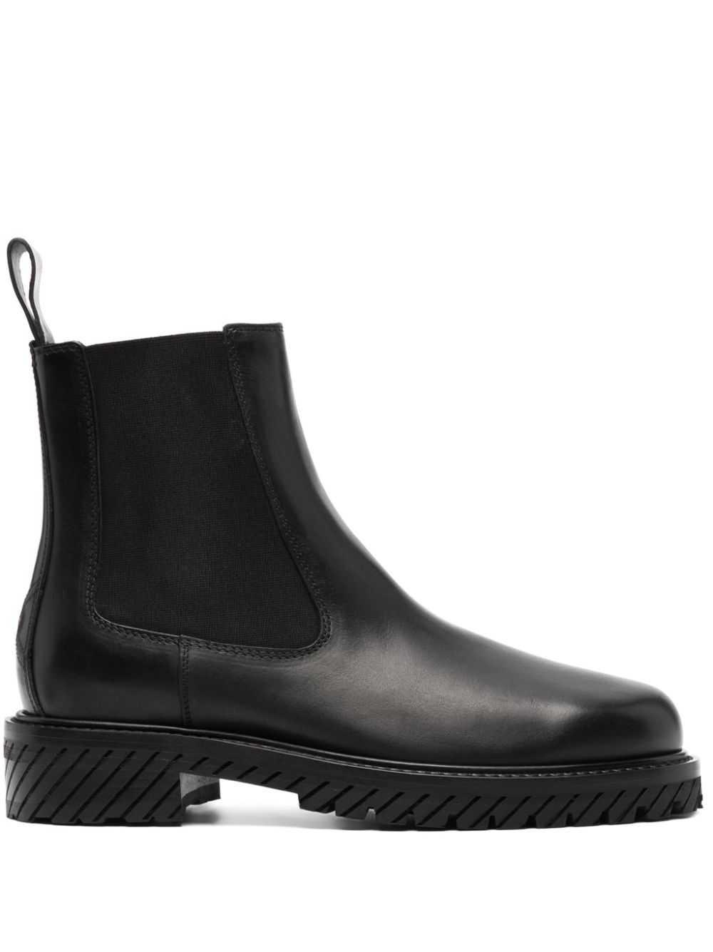 OFF-WHITE OFF-WHITE- Combat Leather Ankle Boots