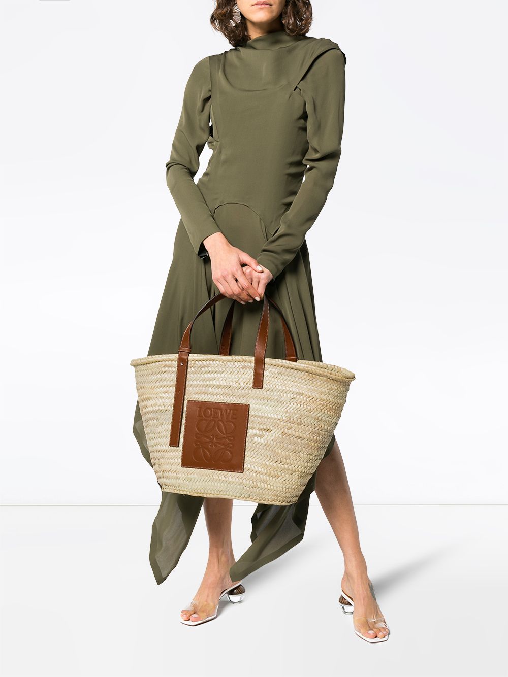 Loewe Paula's Ibiza LOEWE PAULA'S IBIZA- Basket Raffia And Leather Tote Bag