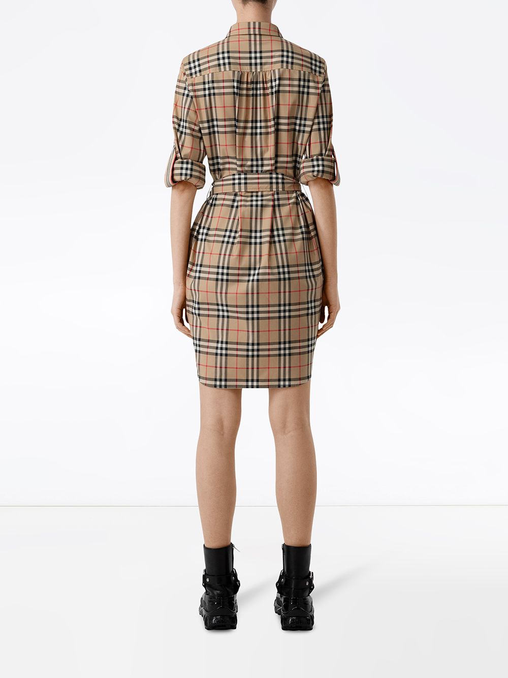 Burberry BURBERRY- Check Motif Cotton Shirt Dress