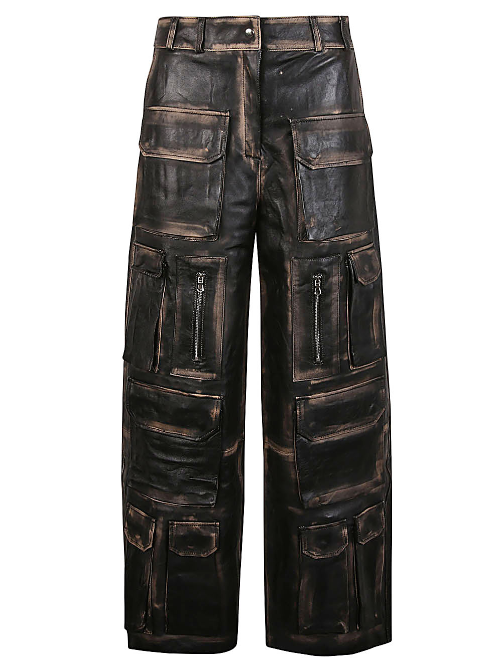 Fermas.club FERMAS.CLUB- Leather Cargo Trousers