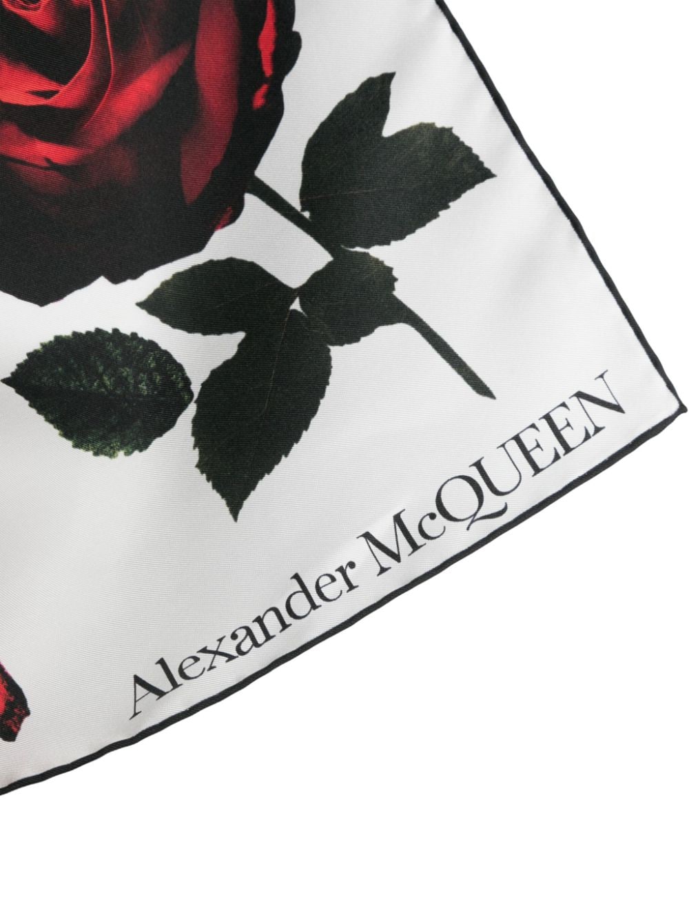 Alexander McQueen ALEXANDER MCQUEEN- Rose Print Silk Scarf