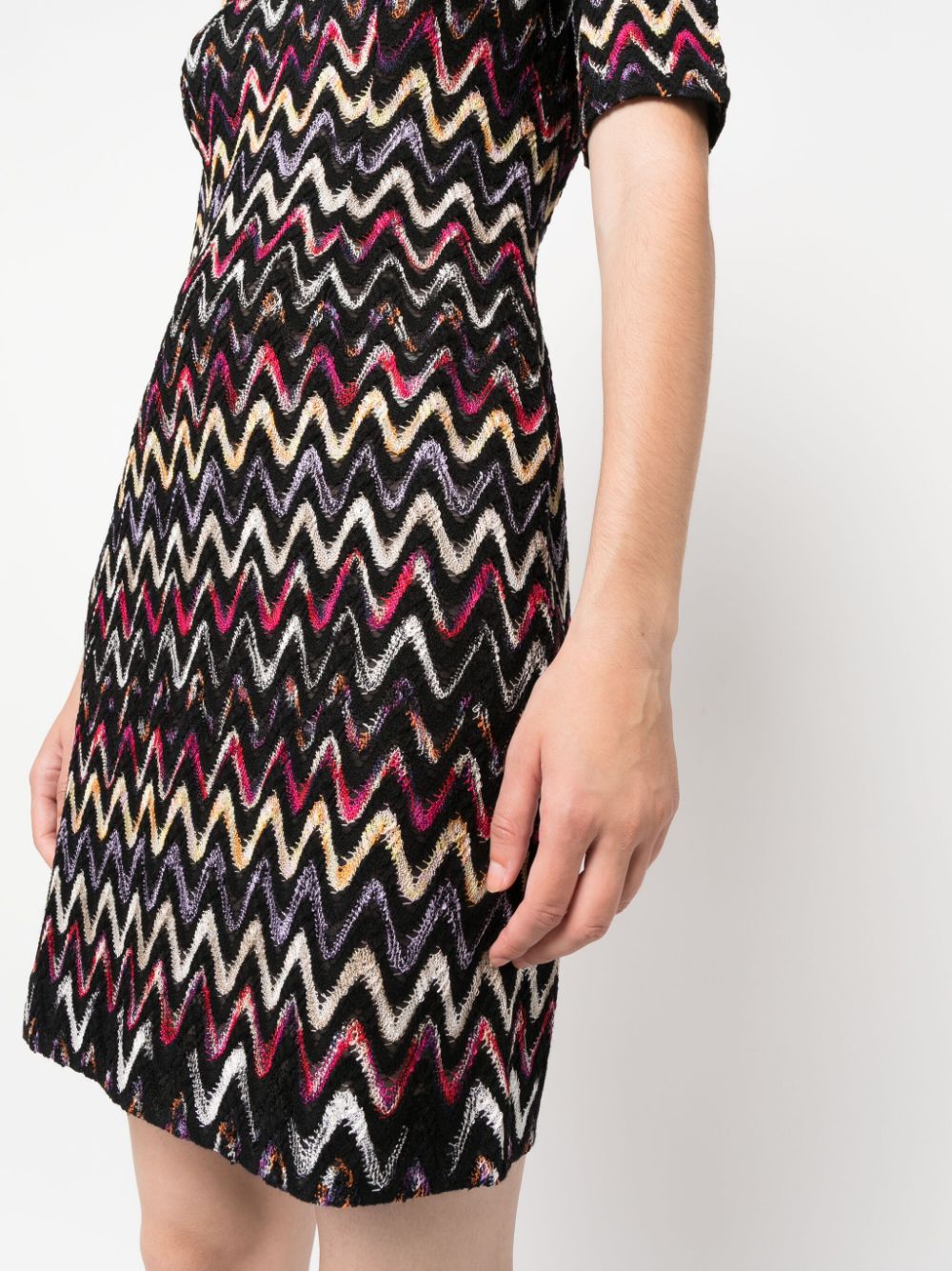 Missoni MISSONI- Zig Zag Pattern Wool Blend Short Dress