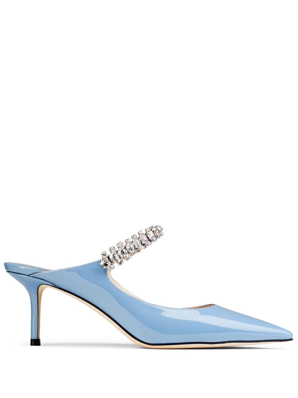 Jimmy Choo JIMMY CHOO- Bing 65 Crystal Strap Detail Patent Leather Mules