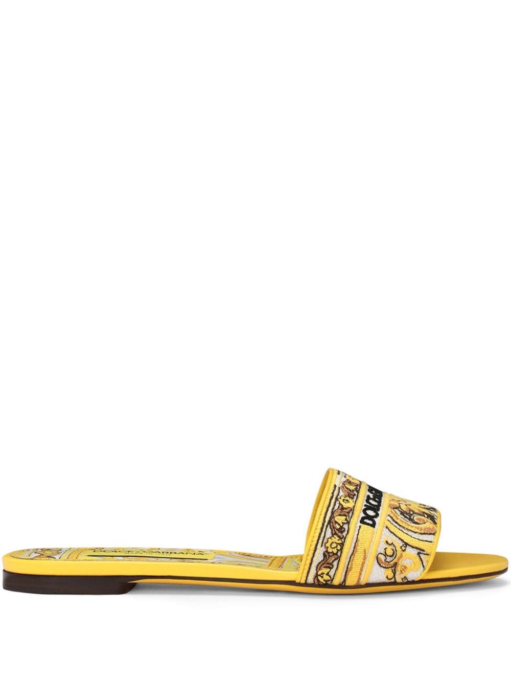 Dolce & Gabbana DOLCE & GABBANA- Maiolica Print Flat Sandals