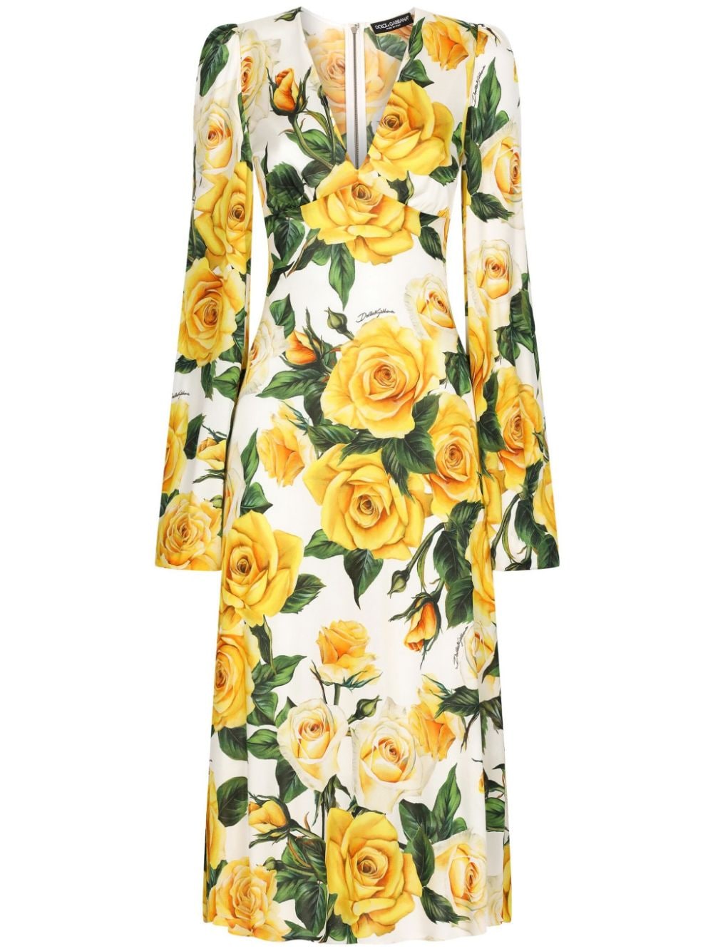 Dolce & Gabbana DOLCE & GABBANA- Flower Print Midi Dress