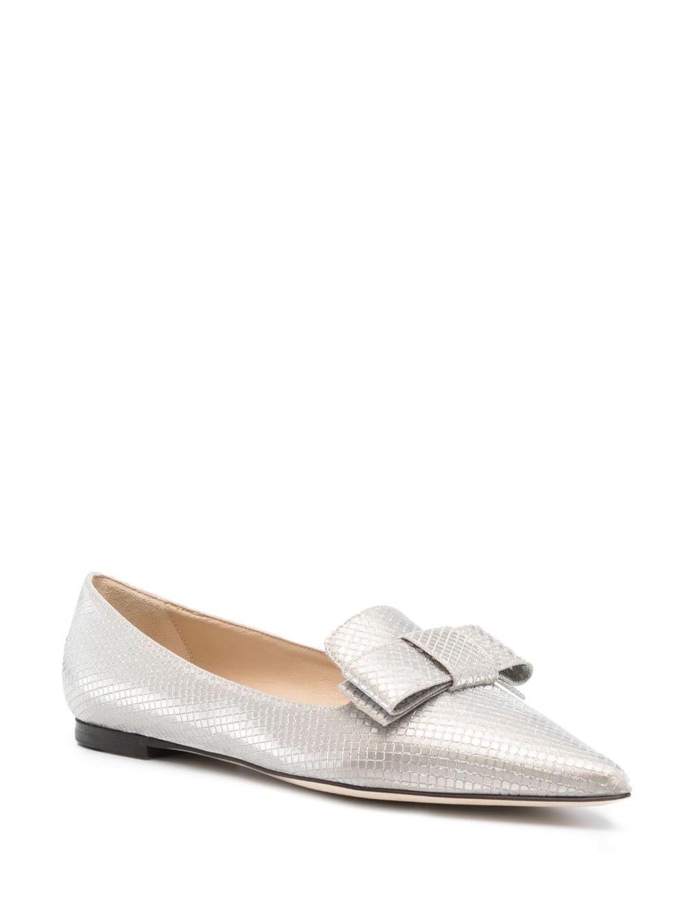 Jimmy Choo JIMMY CHOO- Gala Pointed-toe Leather Ballet Flats