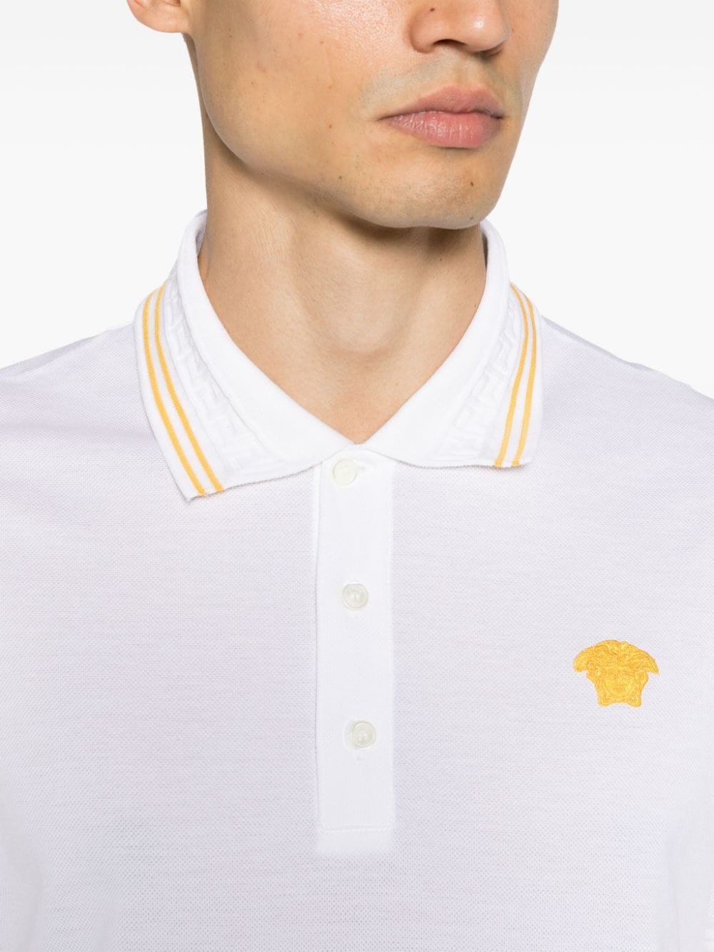 Versace VERSACE- Logo Piquet Polo Shirt