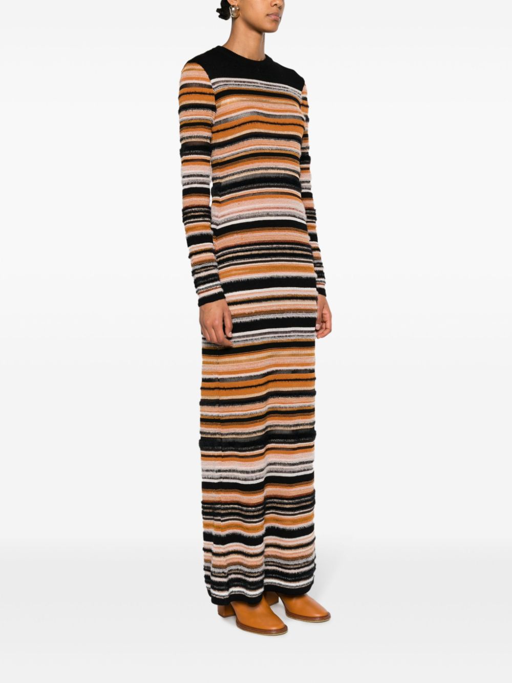 Missoni MISSONI- Striped Wool Blend Long Dress