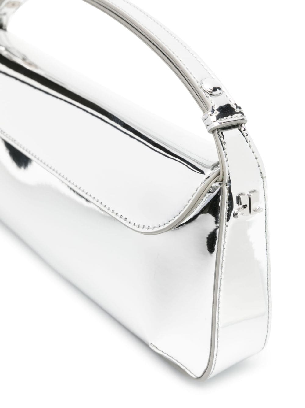 Courrèges COURRÈGES- Sleek Mirrored Leather Shoulder Bag