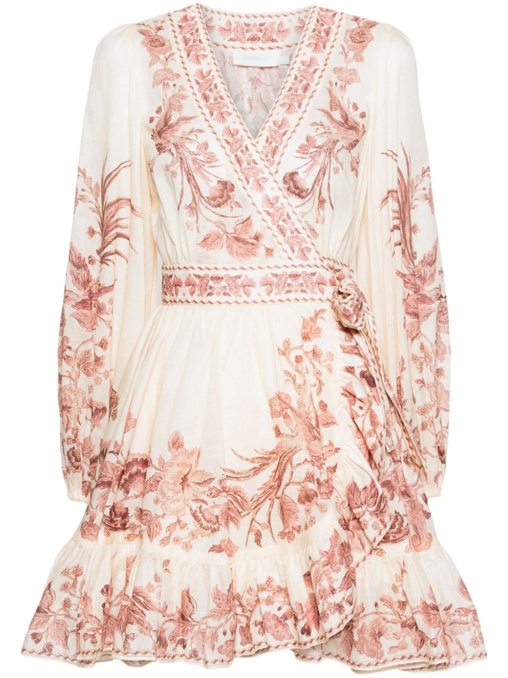 Zimmermann ZIMMERMANN- Floral Print Wrap Mini Dress