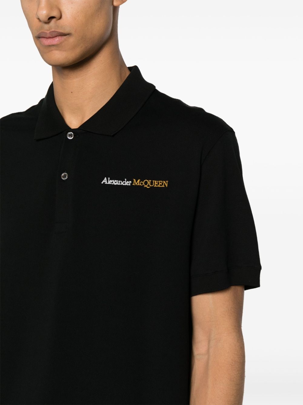 Alexander McQueen ALEXANDER MCQUEEN- Logo Organic Cotton Polo Shirt