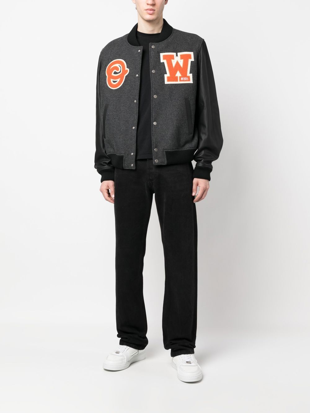 OFF-WHITE OFF-WHITE- Ow Patch Leather Jacket