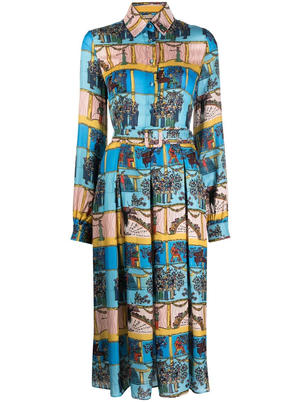 Alessandro Enriquez ALESSANDRO ENRIQUEZ- Printed Silk Blend Shirt Dress