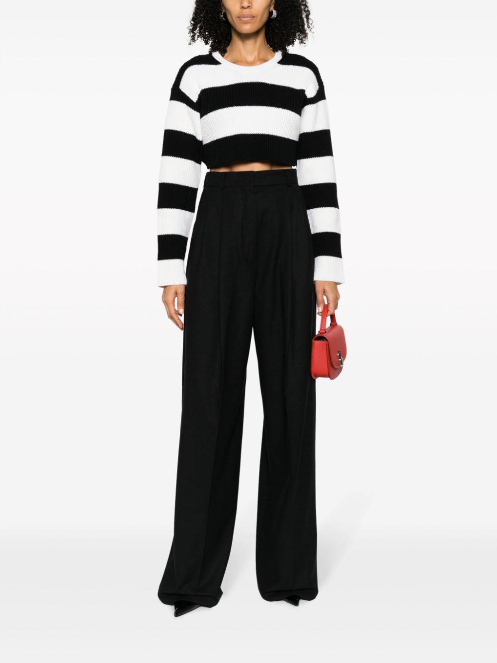 Valentino VALENTINO- Striped Wool Cropped Jumper