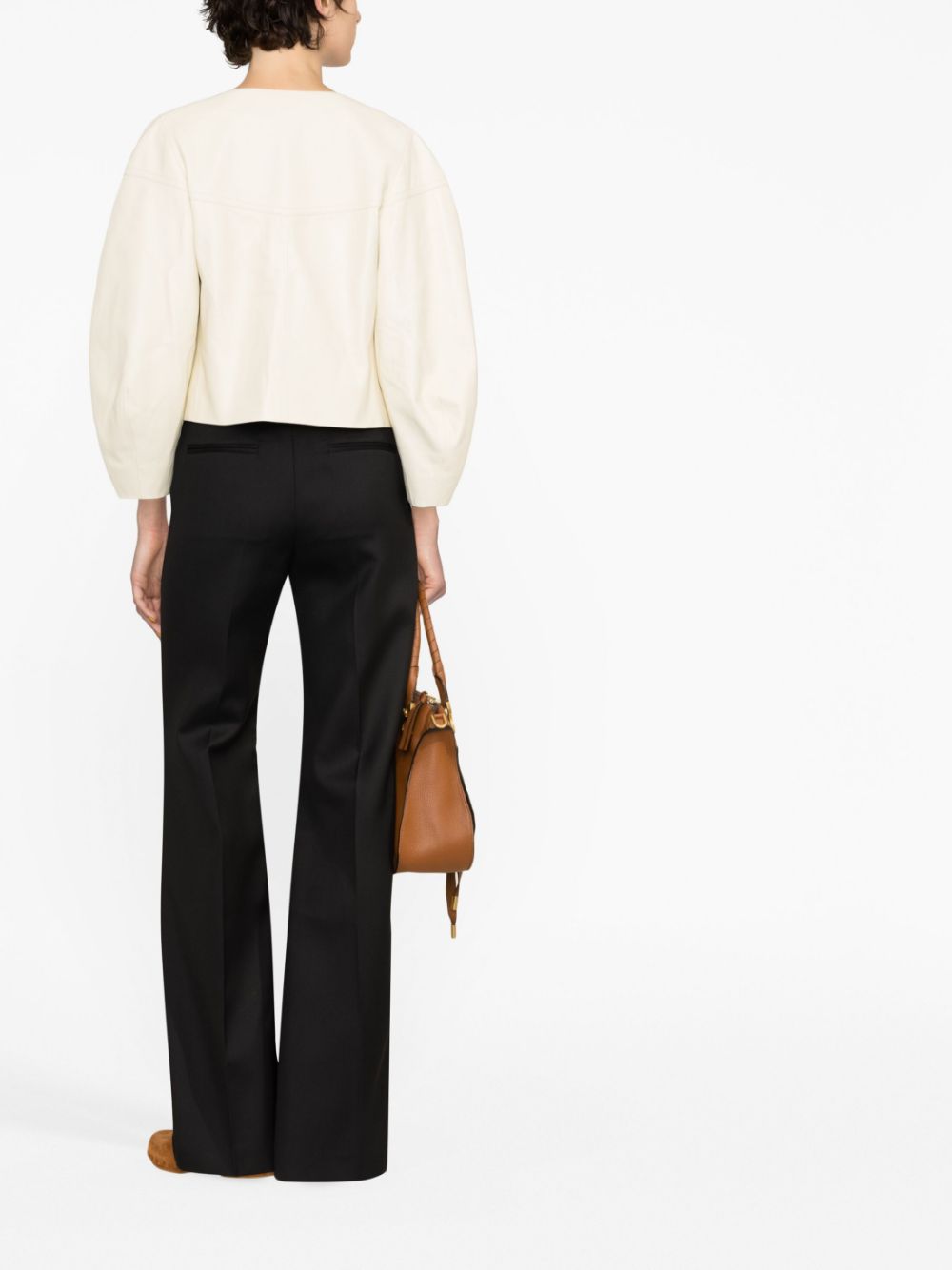 Chloé CHLOÉ- Flared Silk Blend Wool Trousers