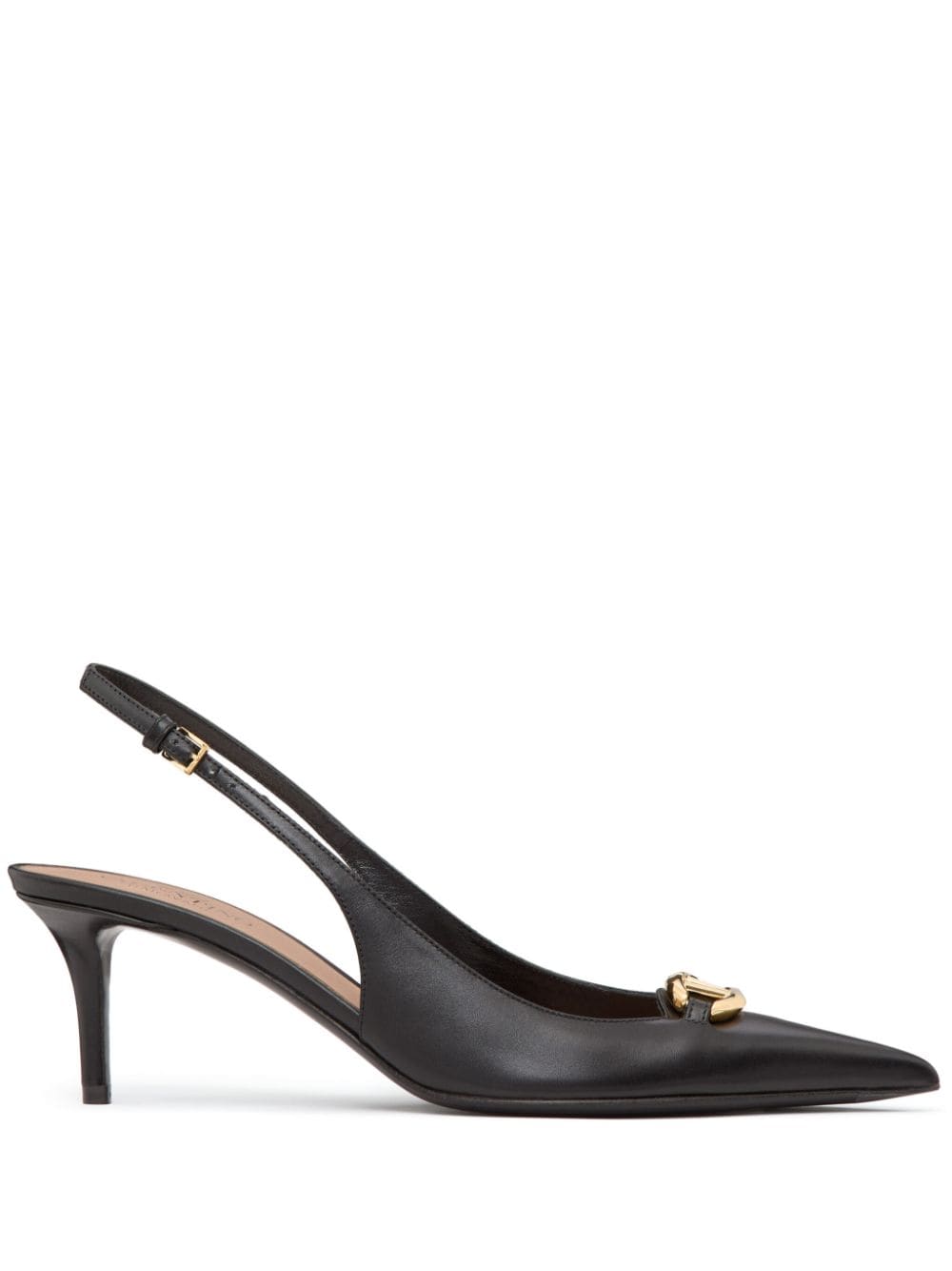 VALENTINO GARAVANI VALENTINO GARAVANI- Vlogo Bold Leather Slingback Pumps