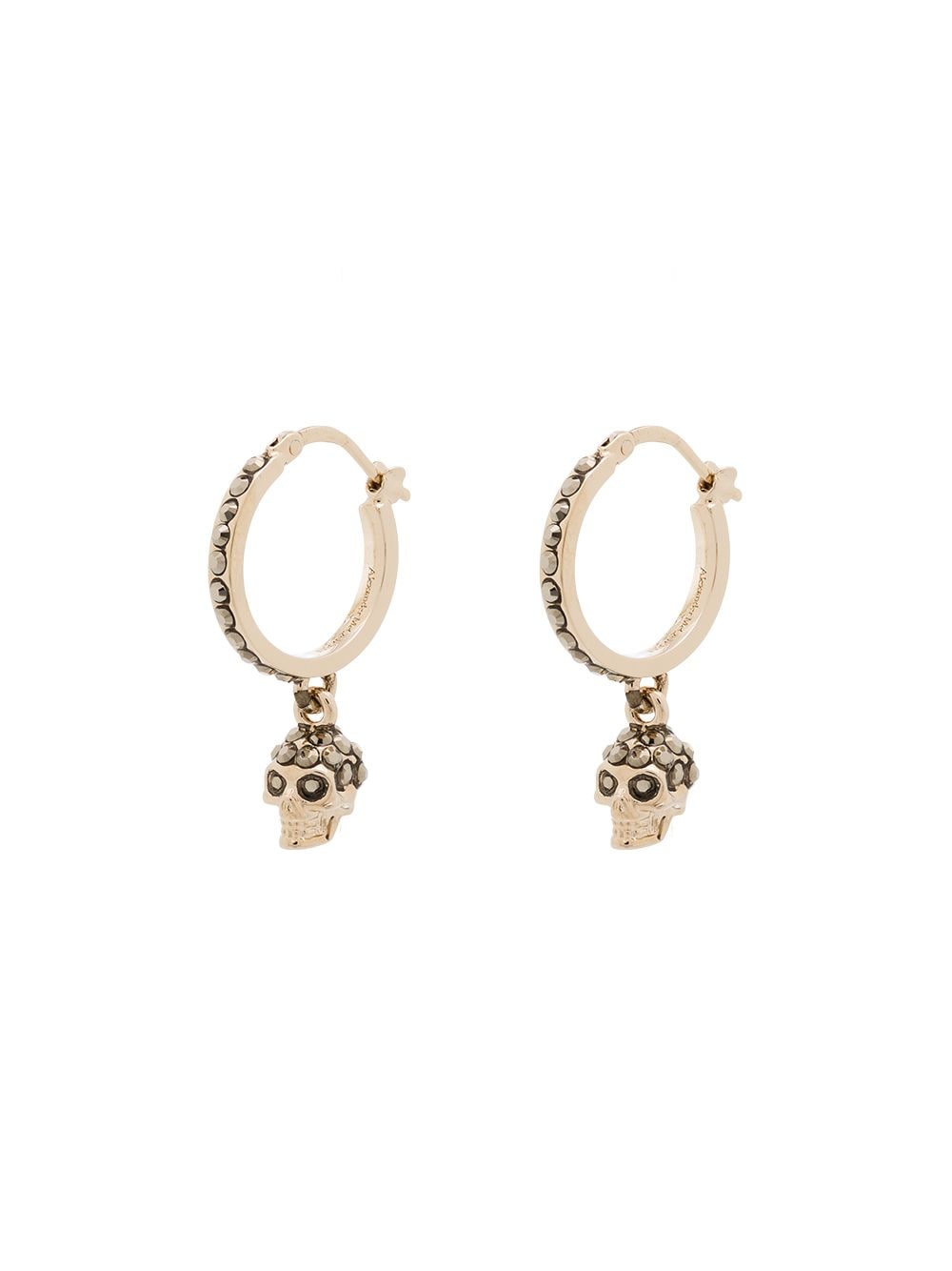 Alexander McQueen ALEXANDER MCQUEEN- Skull Swarovski Crystal Embellished Hoop Earrings